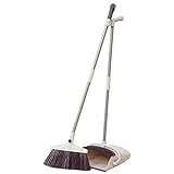 Rotatable Broom and Dustpan Set Standing Upright Grips Sweep Set with Lobby Broom Combo Set for Home Kitchen Room Office Lobby Floor