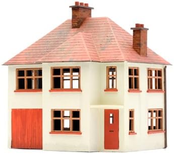 Dapol Model Railway Detached House Plastic Kit - OO Gauge 1/76, White and Red, 1:76 - Image 4
