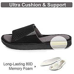 LongBay Men's Comfy Memory Foam Slide Slippers