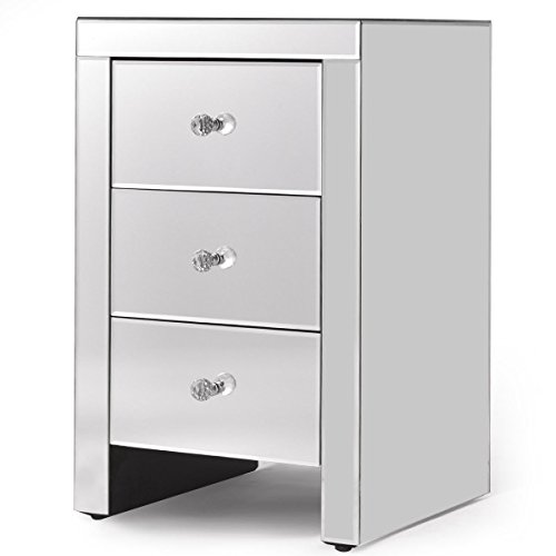 Nightstand Mirrored Accent Table 3 Drawe Buy Online In Cape Verde At Desertcart
