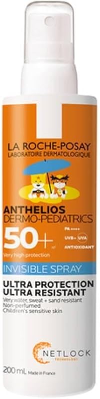 La Roche Posay Transparentes Sonnenspray für Kinder mit LSF 50+, Für empfindliche Haut, Mit Mexoryl 400 und Antioxidantien, Wasser-, schweiß- und sandabweisend, UVMune400 Kids, Anthelios DP, 200 ml