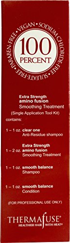 Thermafuse f450 Amino Fusion Extra Strength Smoothing Treatment Kit. Strongest Formaldehyde Free Treatment. Repairs & Straightens Up To 12 Weeks on Natural, Coarse, Thick, African or Curly Hair Types
