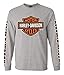 Harley-Davidson Men's Bar & Shield Long Sleeve Crew-Neck Shirt, Gray 30297501
