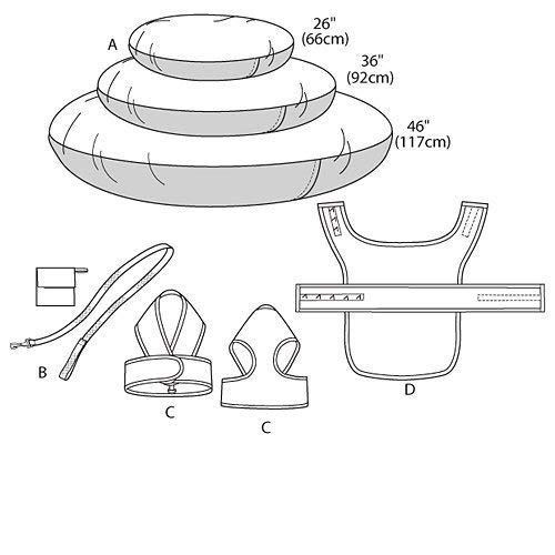 McCall Patterns M6455 Dog Bed In 3 Sizes, Leash, Case, Harness Vest and Coat
