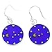Glass Of Venice Murano Glass Millefiori Round Dangle Earrings Moon And Stars - Silver