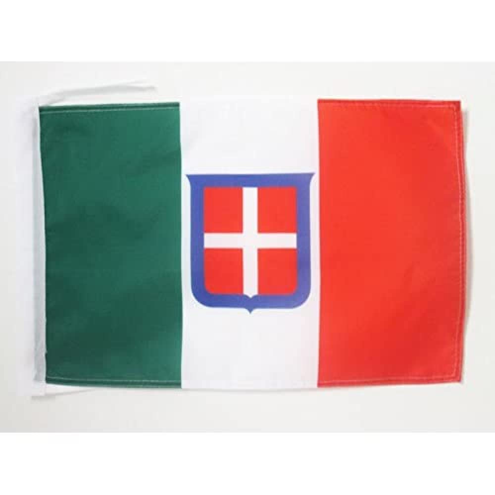 AZ FLAG - Kingdom of Italy 1861-1946 Flag - 18'' x 12'' - 100% Polyester Italian royal Small Banner with Two Cords - Fade Resistant - Vivid Colors - 18x12 in - 45x30 Cm — image 1