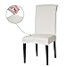 Subrtex Jacquard Stretch Dining Room Chair Slipcovers (2, White Jacquard)