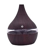 OTTATAT 7 Color Night Light Wood Grain Humidifier Ultrasonic Essential Oil Diffuser Single Room Humidifiers Exquisite Simple Stylish Comfort Helps Sleeping Quality Home Holiday Trip Office Essential