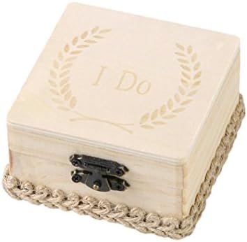 Wooden Bearer Box Personalized Retro Wedding Ring Box Holder Shabby Chic Rustic (E) [Energy Class A+]