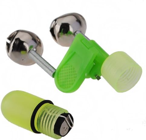 New Brand Fishing Rod Tip LED Light Clip Twin Bells Bite Alarm