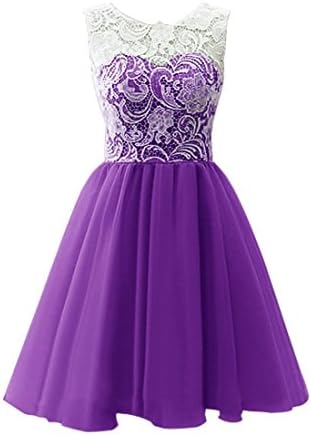 Dobeans Short Lace Chiffon Prom Party Gown Bridesmaid Dresses for Girls&Women