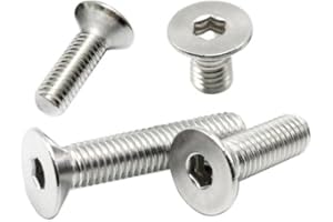YGTGZ M5-0.8 x 25mm Flat Head Socket Cap Screws Bolts, Stainless Steel 18-8 (304), Bright Finish, Allen Socket Drive,Machine Screws Inner Hex Screw Fasteners Bolts (25pcs)
