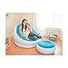 INTEX Inflatable Colorful Cafe Chaise Lounge Chair w/ Ottoman - Blue | 68572E
