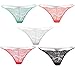 Lace Stretch Thong Underwear Pack of 5 G-string T-back Thong Panties Seamless Lace Stretch Thongs (Small, Assorted)