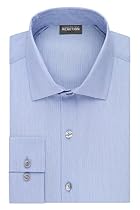 Kenneth Cole Reaction Men's Technicole Slim Fit Stretch Solid Spread Collar Dress Shirt , Blue Jay, 15