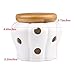 MEKBOK Garlic Keeper,Garlic Keeper for Counter,White Ventilated Garlic Container,Ceramic Garlic Storage Container with Bamboo Lid