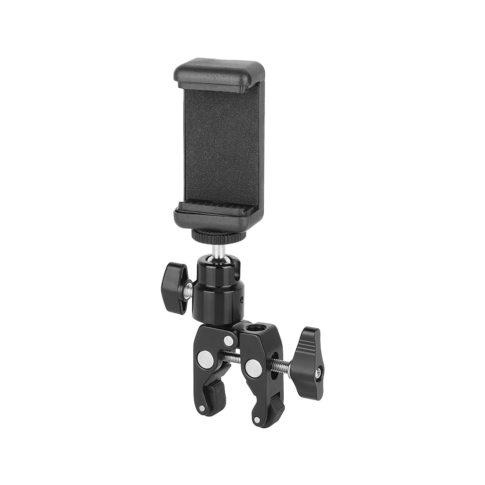 SZRIG Super Clamp with 1/4"-20 Mini Ball Hand for Cell Phone Mount(Black)