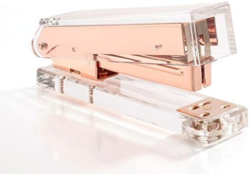 Acrylic Desktop Stapler - Fits Standard Staples (Rose Gold)