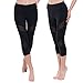 ONGASOFT High Waisted Yoga Capri Mesh Leggings for Women Soft Stretchy Running Workout Cropped Pants Black