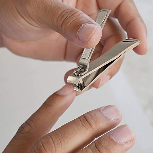 Spa's Premium Nail Clipper Set with Built-In Nail Files, Stainless Steel Fingernail Clippers and Toenail Clippers, Velvet String Carrying Pouch - Professional Spa Quality Precision Nail Care Tools - Thumbnail 5