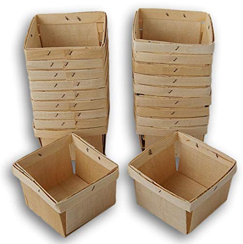 Jumping Daisy Pint Square Vented Wooden Berry Baskets - Set of 20 - Thumbnail 4
