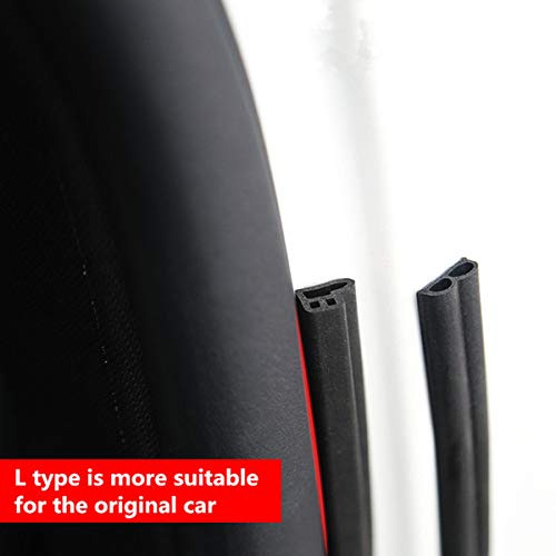 COOL·CAR 16Ft Long Self Adhesive Automotive Rubber Weather Draft Seal Strip Weatherstrip For Car Window Door Soundproofing Engine Cover(Thickened L Type 5M)