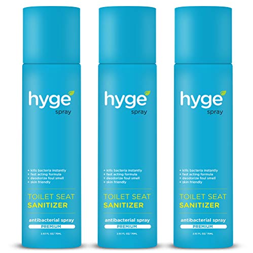 Hyge Anti-Bacterial Toilet Seat Sanitizer Spray- 75 ML (Premium Pack of 3 Pcs)