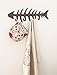 Comfify Decorative Fish Bones Wall Mounted Towel Rack Stylish Cast Iron Hanger with 4 “Fish Bones” Hooks for Towels, Robes and More - Includes Screws and Anchors - in Brown