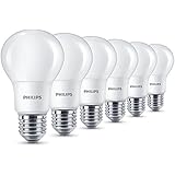 Philips LED Lampe 8 W ersetzt 60 W, E27, warmwei&szlig; (2700K), 806 Lumen, matt, 6er Pack