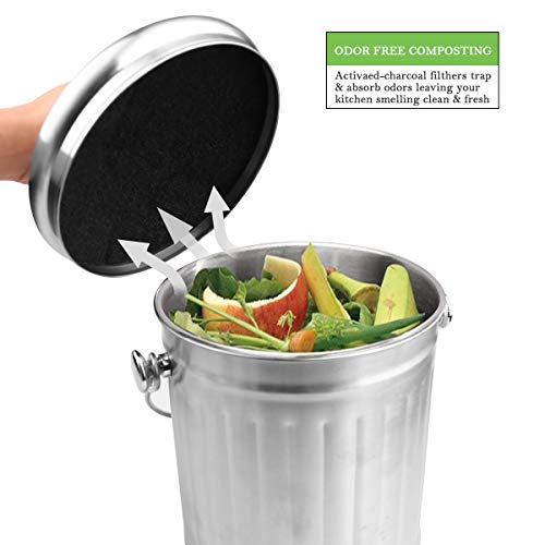 ENLOY Activated Carbon Compost Bin Filter Refill Pack, 4 Packs Odor Absorbing Charcoal Filters (7.25 Inches Diameter) - Thumbnail 6