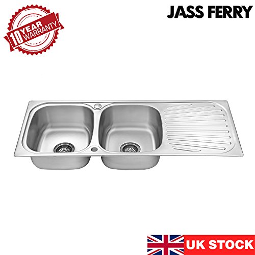 JASS Ferry Stainless Steel Kitchen Sink Inset Double Bowl Reversible