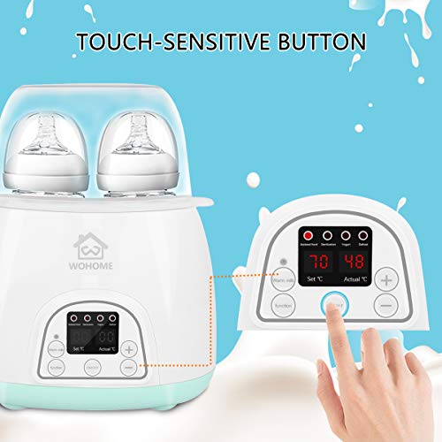Bottle Warmer Sterilizer, WOHOME 5-in-1 Baby Bottle Warmer with Rapid Heating Warm Milk Formula Heat Food Defrost, LED Display and Accurate Temperature Control, White - Thumbnail 3