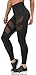 Nulibenna Women's Mesh Stretchy Workout Sportys Yoga Leggings Ninth Pants,Black 1,Small