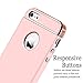 iPhone 5S Case, iPhone 5 Case, iPhone SE Case, COOLQO 3in1 Ultra-Thin Hard Matte Finish Plastic [Tempered Glass Screen Protector] Shockproof Electroplate Cover Skin for Apple iPhone 5S_Rose Gold