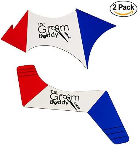 Beard Shaping Tool Set by The Groom Buddy Hairline Shaving Pair for Men's Facial Hair and Hairline Perfect Symmetric Lines and Trims Tools for Guy's Beard Mustache Goatee Sideburns Neck Line ups