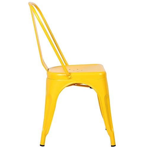 Poly and Bark Trattoria Side Chair in Yellow (Set of 2) - Thumbnail 3