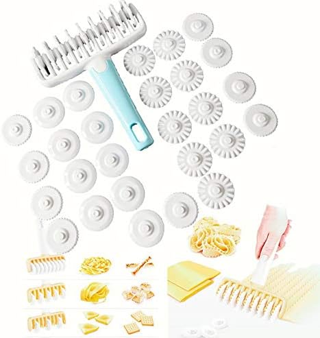 Biscuit Cutter with Handle 37Pcs/Set Fondant Cake Embosser Roller Cookie Cutters Biscuit Molds Ravioli Tool Embossing Decorating Cutter Cake Tools
