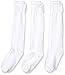 Jefferies Socks Girls 7-16 School Uniform Knee High 3 Pair Pack, White, Medium