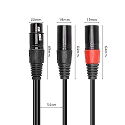 XMSJSIY Dual XLR 3 Pin to XLR 5 Pin DMX Stage Light
