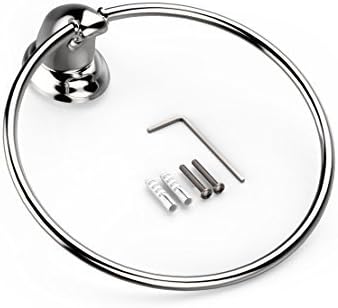 Towel Ring for Bathroom โ Polished Chrome with a Zinc Alloy Finish, Compact & Durable - Towel Rings - Bathroom Accessory โ Ring Rack โ Wall Mounted, Towel Ring Chrome with Tools Included!