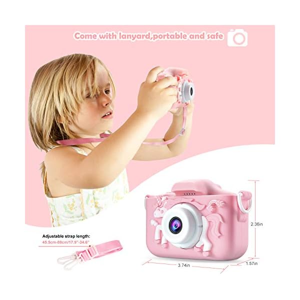 Youerls Kids Camera Children Digital Camera, Rechargeable Digital Camera for Girls 3-12 Year Old Birthday Gifts for…