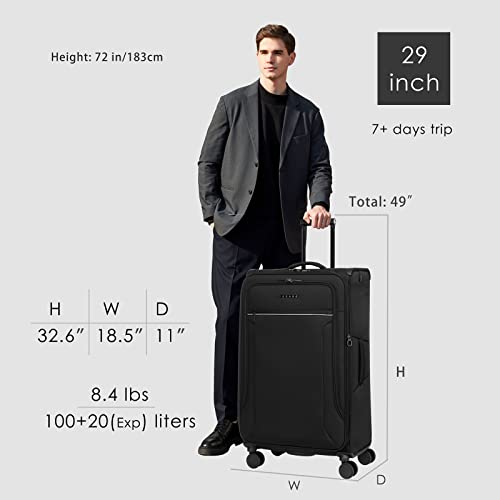 VERAGE Toledo Softside Expandable Luggage with Spinner Wheels