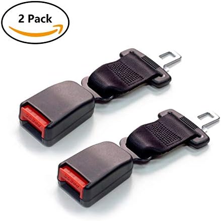 Adjustable Seat Belt Extender-JAMfit 2 Packs Seat Belt Extension E11 Safety Certified (7/8'' Metal Tongue) - 8'' Retractable Seat Belt Extension