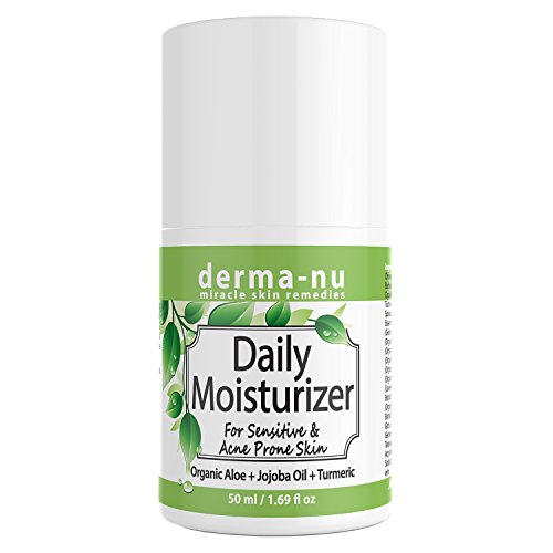 Daily Moisturizer for Sensitive and Acne Prone Skin. Best for Oily Skin. Light Anti-Aging & Anti-Wrinkle Facial Cream for Day and Night. All Natural & Organic - great for Woman and Men - 50ml