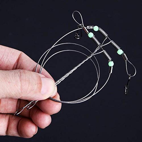 LANGPIAOEZU Wirbel Edelstahl-Fischen-Rigs Stahlvorfächer Seil Linie Schwenker-Schnur-Haken Abgleich-Belichtungsreihe Sea… – Bild 3