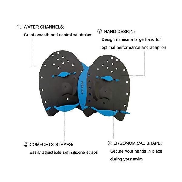 Swim Paddles Swimming Power Paddles for Training Aid with Adjustable