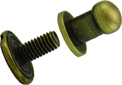 Springfield Leather Company's Solid Brass Button Studs (7mm, Antique Brass/Solid Brass)
