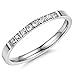 Fashion Month Women 2mm Titanium Stainless Steel Cubic Zirconia CZ Inlay White Gold Ring Wedding Engagement Silver Band