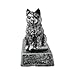 Vintage Cast Iron Cat Door Stop Wedge by Comfify | Lovely Decorative Finish, Padded Anti-Scratch Felt Bottom Protects Floors | in Silver with Black