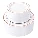 WDF 120 pieces Rose Gold Plates Disposable - Heavy Duty Rose Gold Plastic Plates Perfect for Mother's Day, Wedding, Birthday